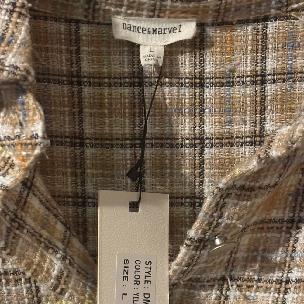 Dance and Marvel Fringe Button-Up Shirt with Denim Sleeves - Picture 3 of 4